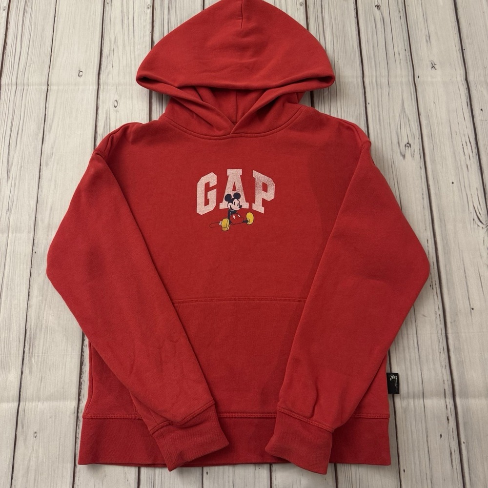 Gap x Disney Mickey Mouse Red Hoodie Sweatshirt Boys‎ XL